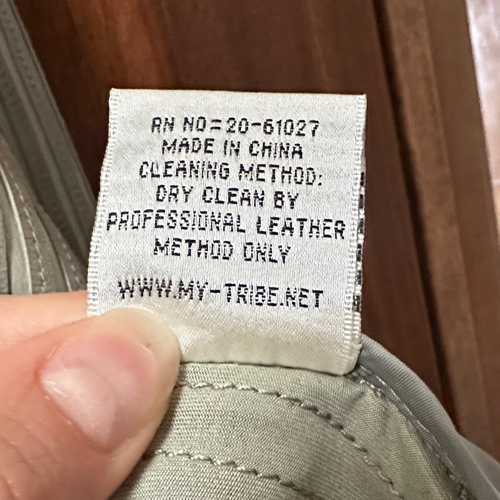 My Tribe Light Gray Draped Leather Jacket - Picture 15 of 16